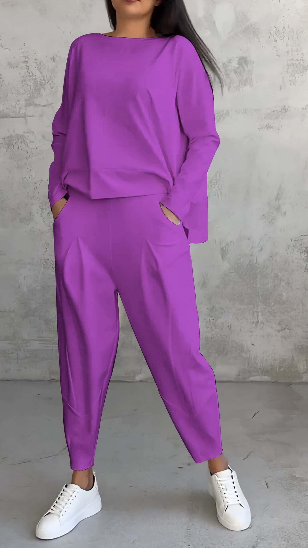 Women's Long-sleeved Sweater Harem Pants Suit