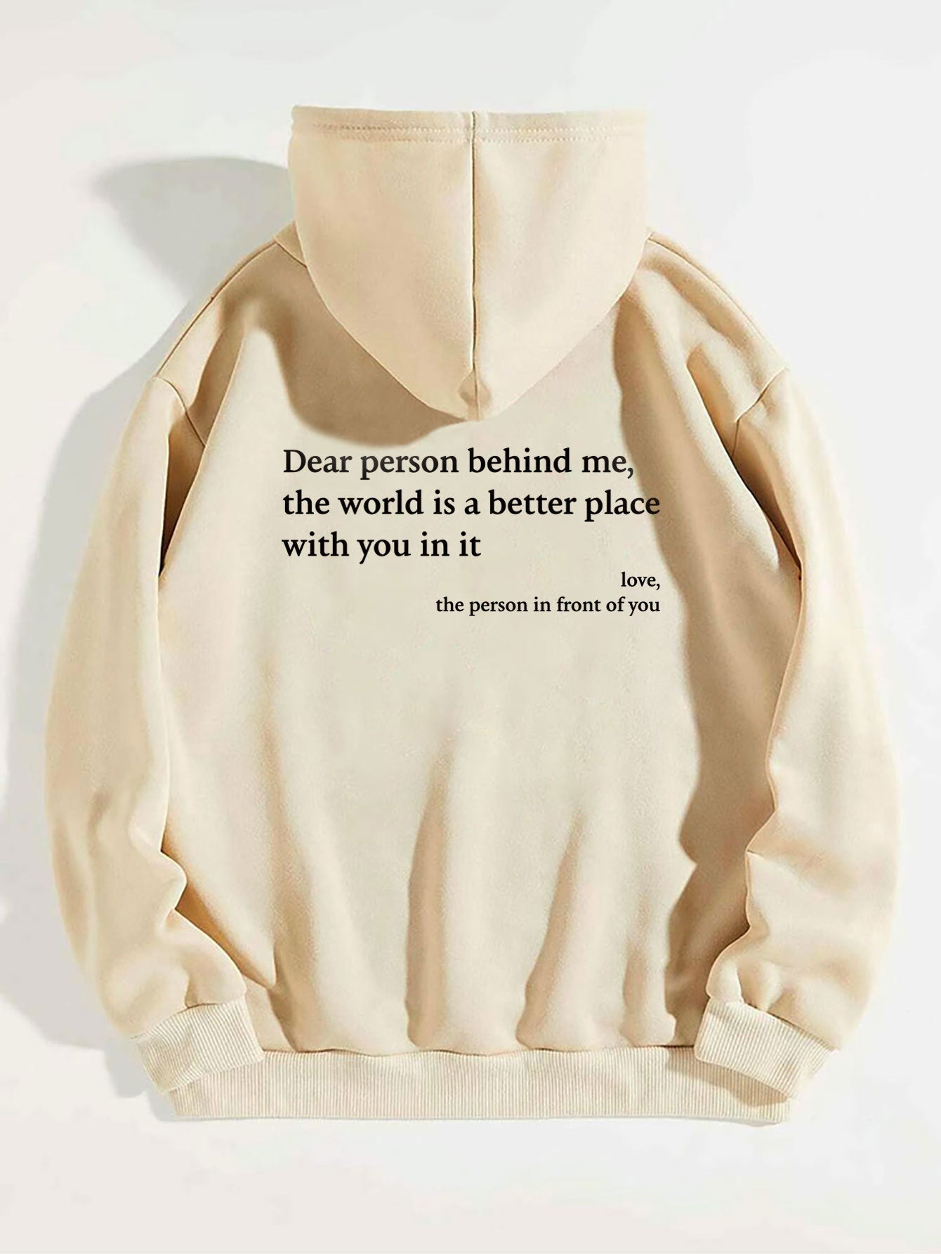 Inspirational Letter Print Hoodie - Glamour Nest