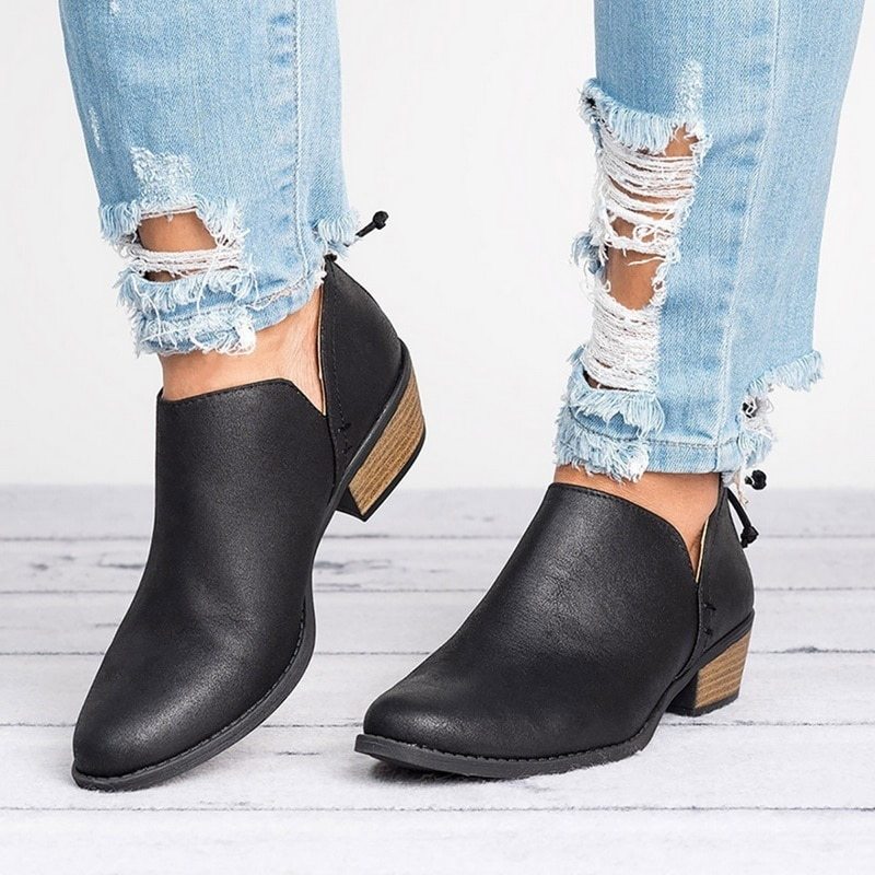 Stylish Retro High Heel Ankle Boots - Glamour Nest