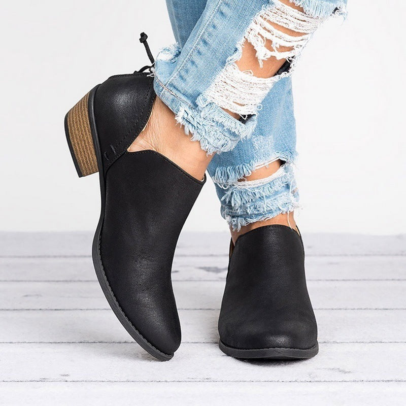 Stylish Retro High Heel Ankle Boots - Glamour Nest