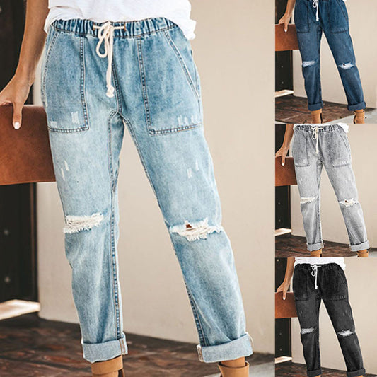 Straight Ripped Jeans for women