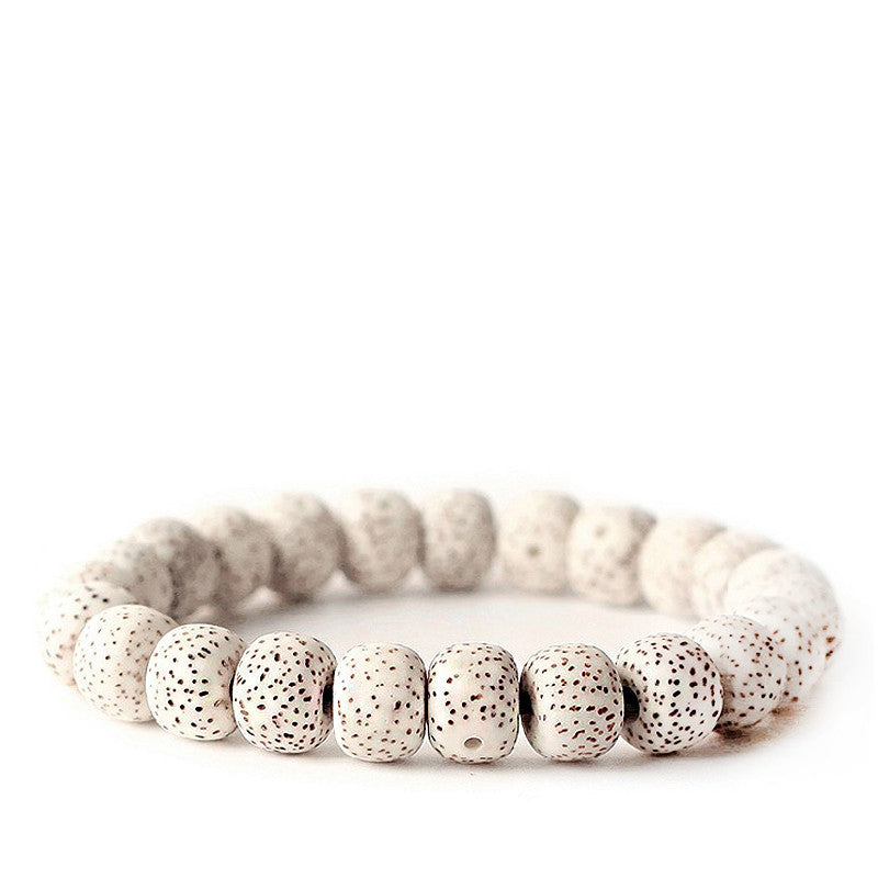 Bodhi Seed Root Bracelet - Single Circle Design with Beads