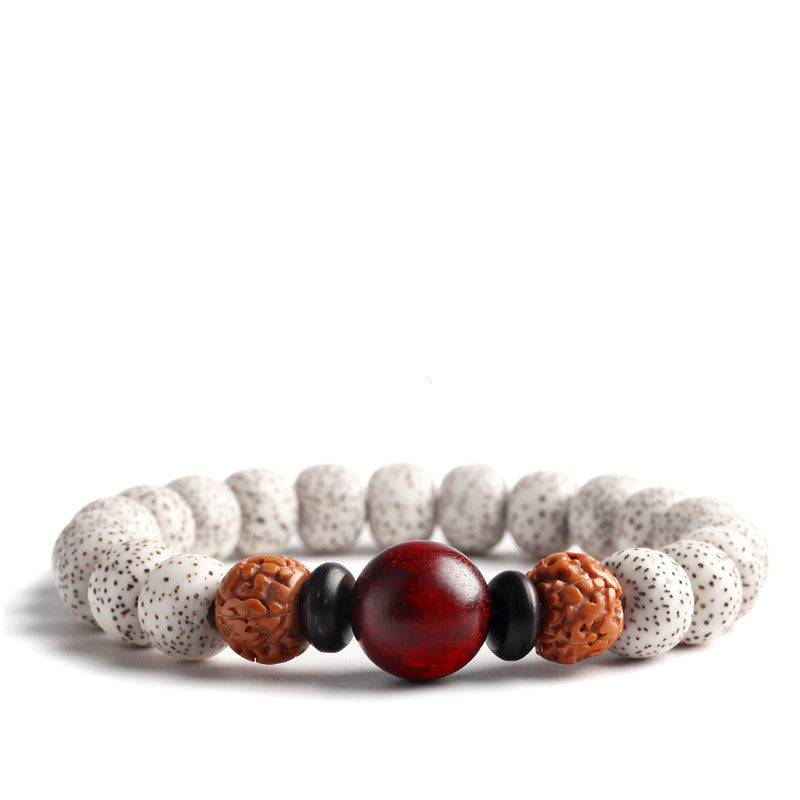 Bodhi Seed Root Bracelet - Single Circle Design with Beads