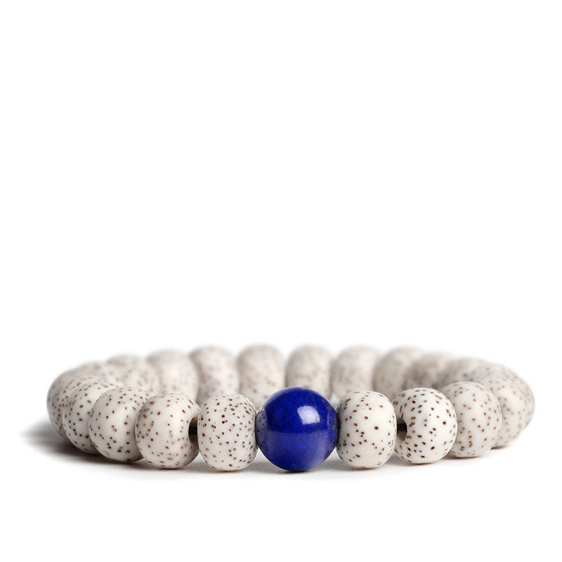 Bodhi Seed Root Bracelet - Single Circle Design with Beads