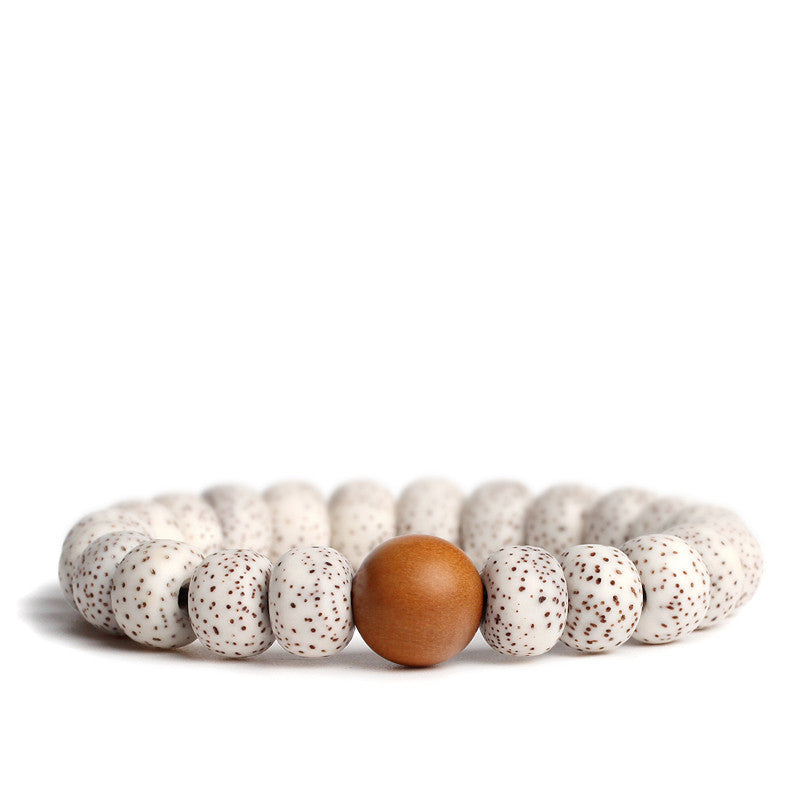 Bodhi Seed Root Bracelet - Single Circle Design with Beads