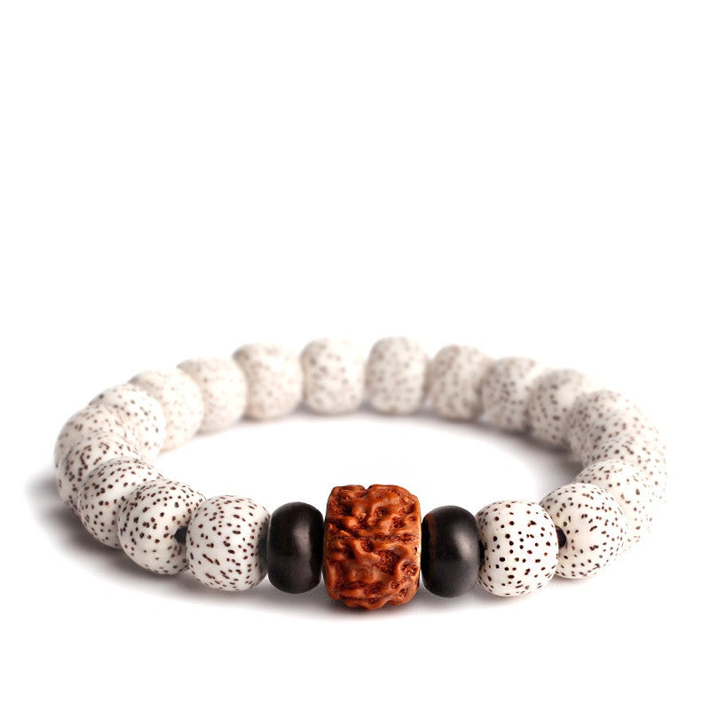 Bodhi Seed Root Bracelet - Single Circle Design with Beads