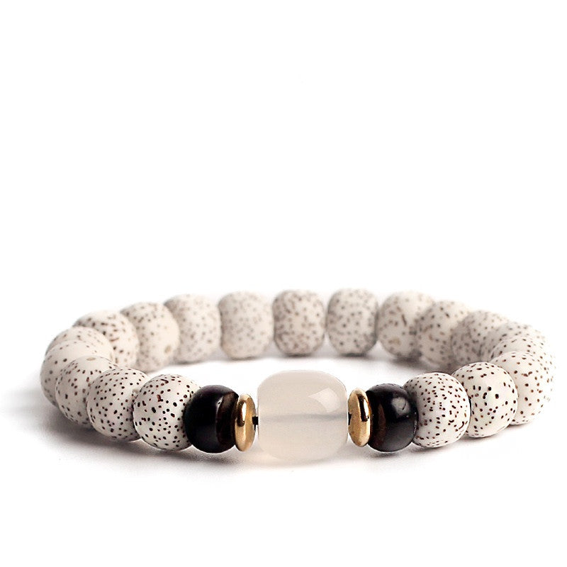 Bodhi Seed Root Bracelet - Single Circle Design with Beads