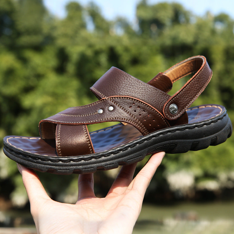 Men's Summer Sandals Adjustable Back Strap Beach Slides