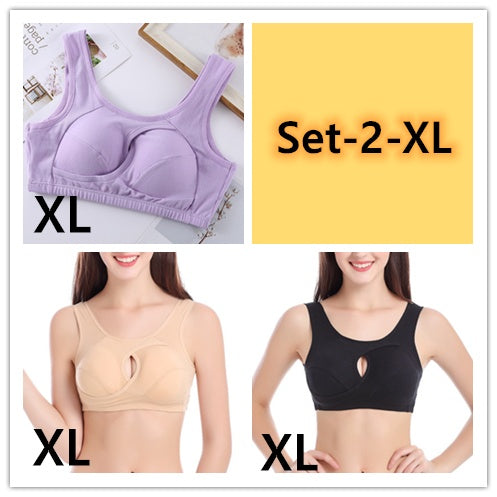 Comfortable Plus Size Sleep Bra: Wireless, Padded, Cotton.