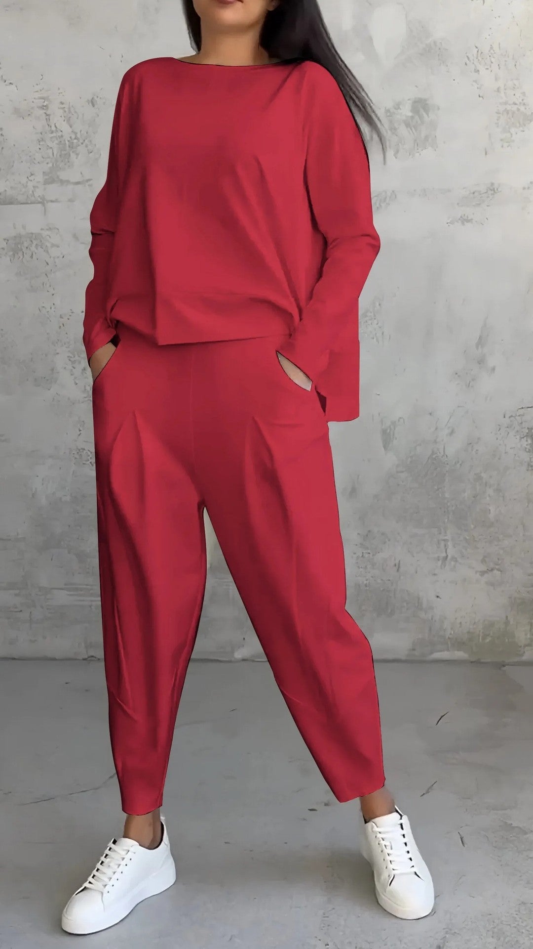 Women's Long-sleeved Sweater Harem Pants Suit