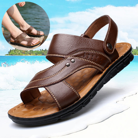 Men's Summer Sandals Adjustable Back Strap Beach Slides