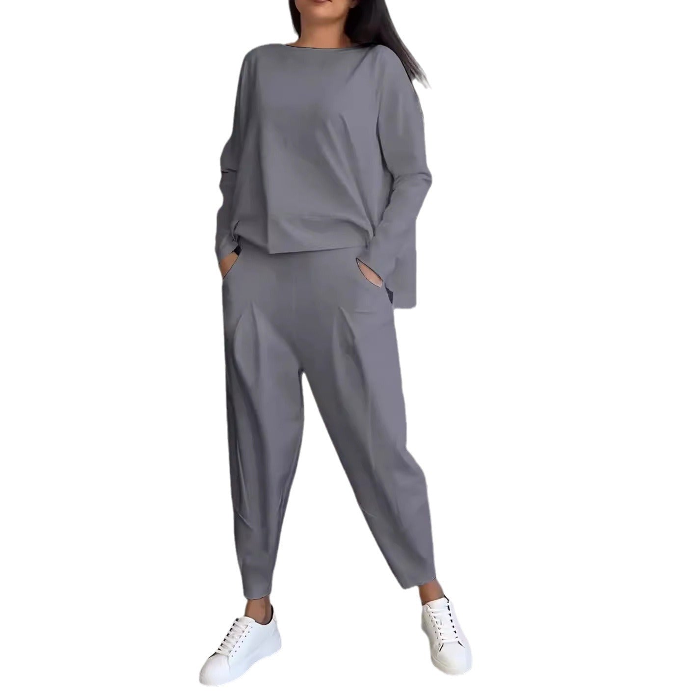 Women's Long-sleeved Sweater Harem Pants Suit