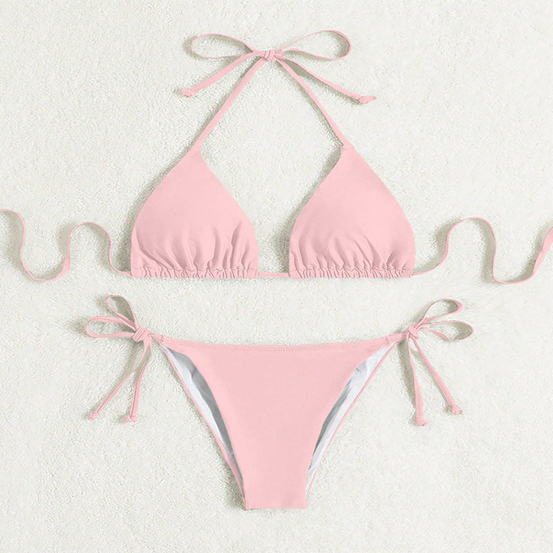 Tied Halter Bikini Swimsuit