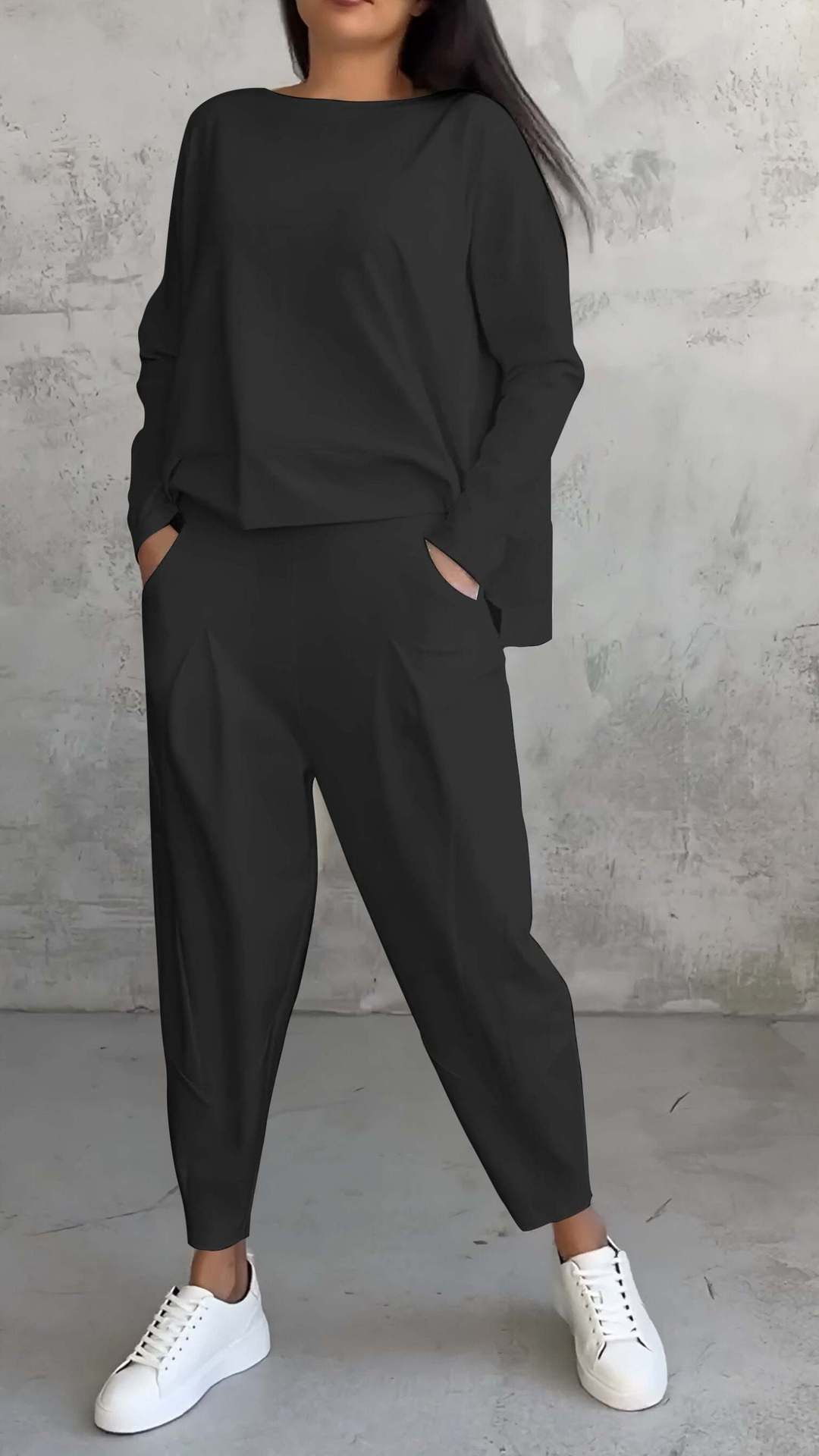 Women's Long-sleeved Sweater Harem Pants Suit