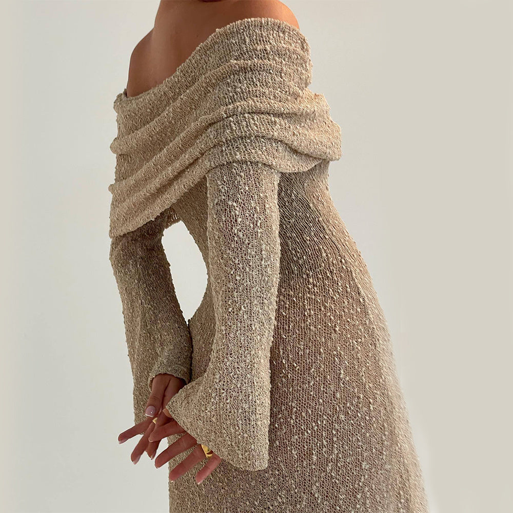 One-Shoulder Knitted Long Dress