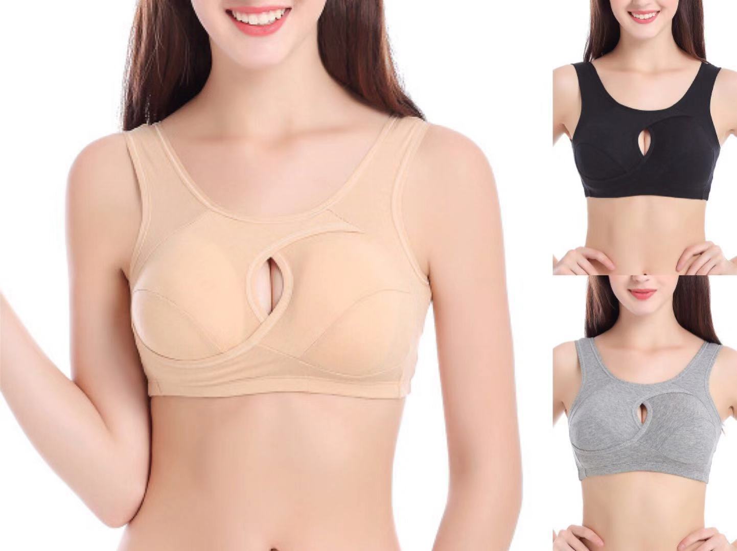 Comfortable Plus Size Sleep Bra: Wireless, Padded, Cotton.