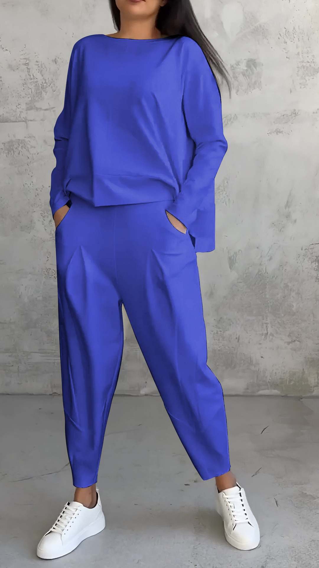 Women's Long-sleeved Sweater Harem Pants Suit