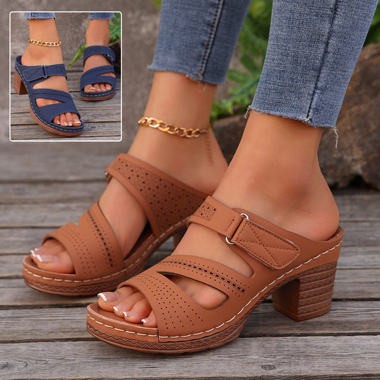 Summer Casual Chunky Heel Sandals