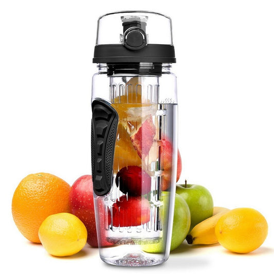 BPA-Free Plastic Sport Water Bottle with Fruit Infuser - Juice Shaker Drink Bottle