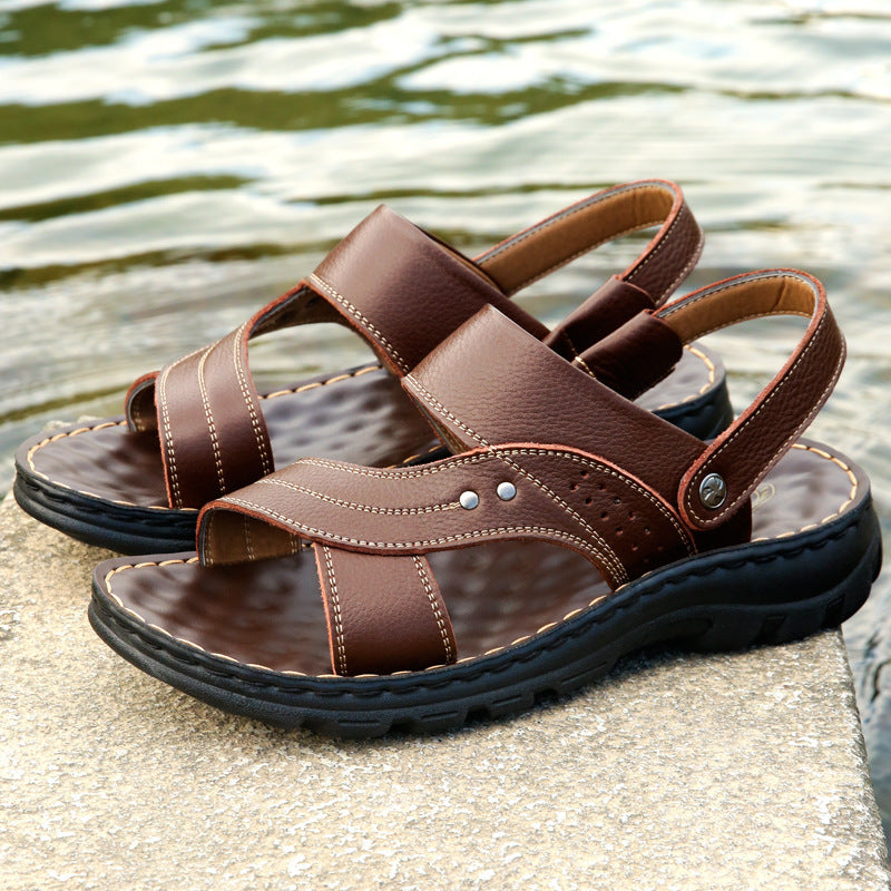 Men's Summer Sandals Adjustable Back Strap Beach Slides