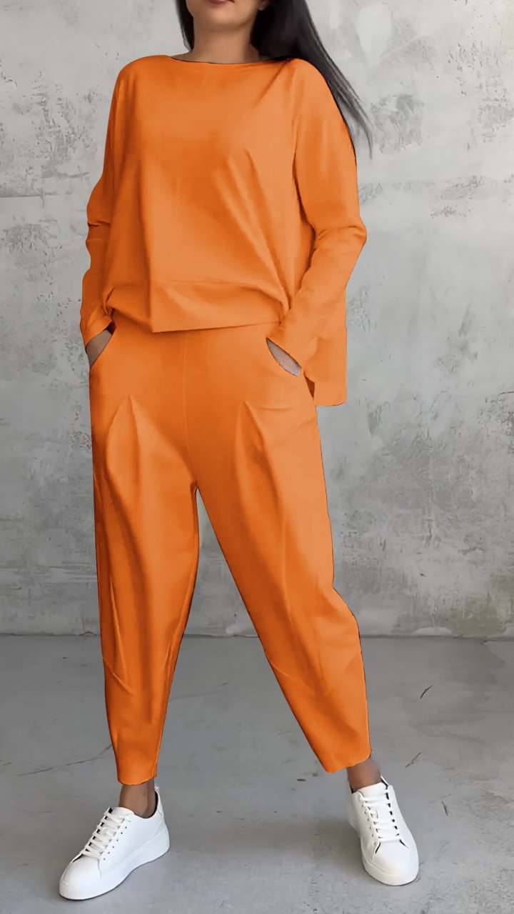 Women's Long-sleeved Sweater Harem Pants Suit