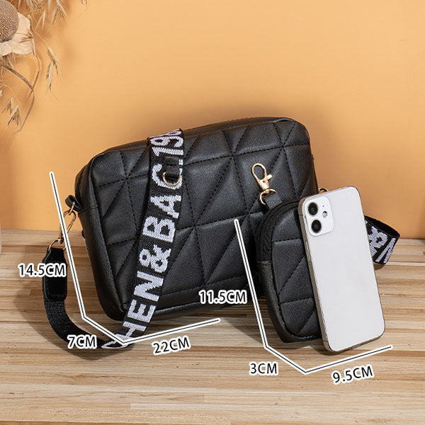 2Pcs Rhombus Shoulder Bag With Wallet