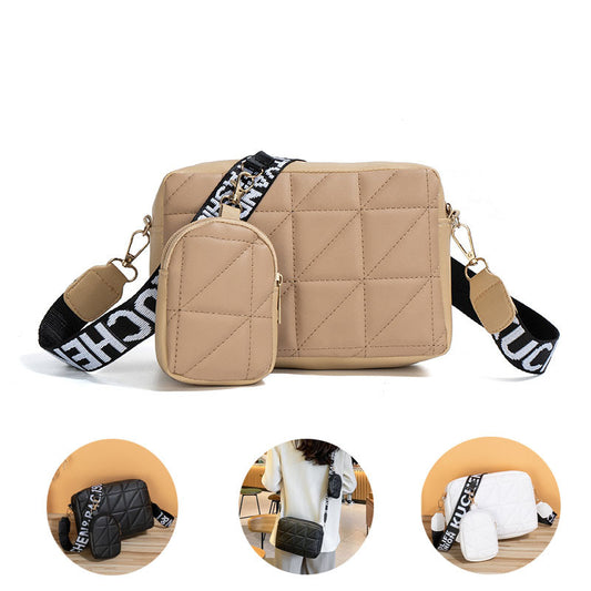 2Pcs Rhombus Shoulder Bag With Wallet